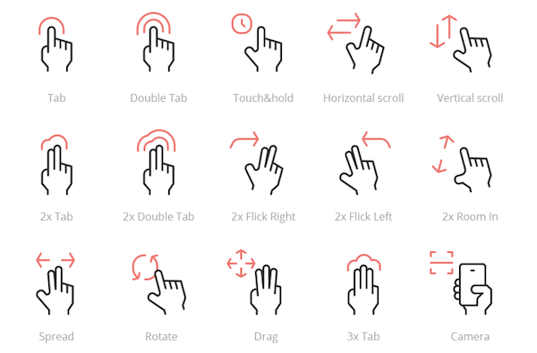 15 качественных иконок жестов рук и пальцев для сенсорных экранов